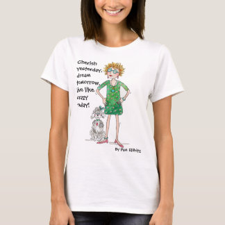 Drawing of Assured young lady with friendly advice T-Shirt