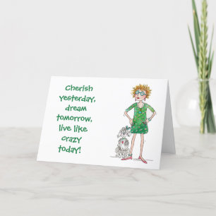 Drawing of Assured Young Woman friendly advice H Holiday Card