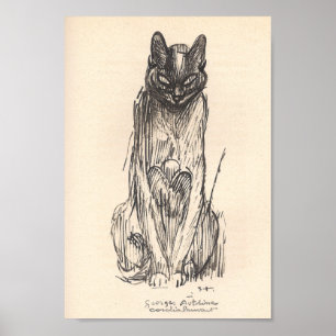 Drawing of Cat by Alexandre Steinlen Poster