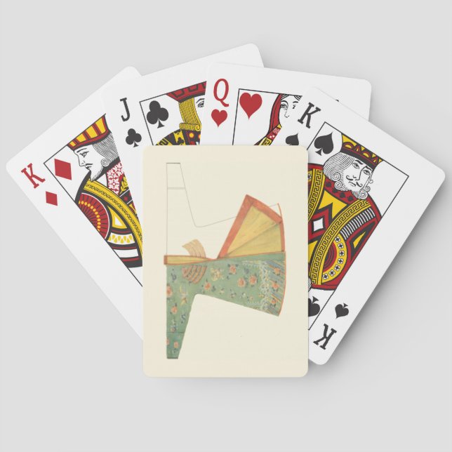 Drawing of Half-Finished Kimono Playing Cards (Back)