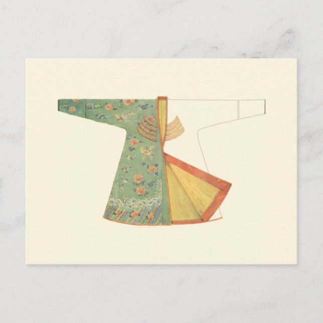 Drawing of Half-Finished Kimono Postcard (Front)