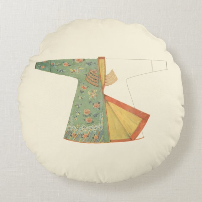 Drawing of Half-Finished Kimono Round Cushion (Front)