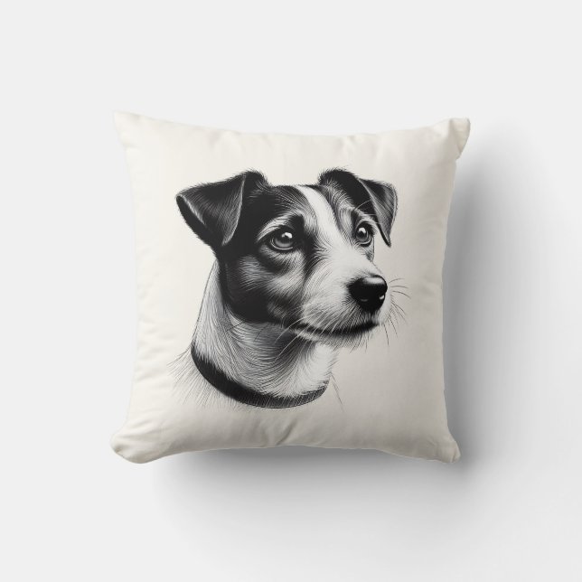 Drawing of Jack Russell Terrier Cushion (Front)