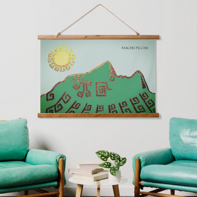 Drawing of Machu_Picchu Cusco Peru Poster Hanging  Tapestry (Living Room)