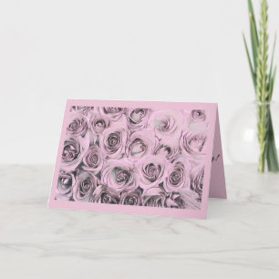 Drawing of pink roses Folded Greeting Card