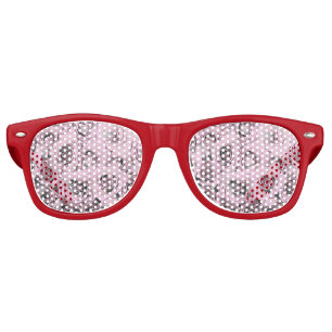 Drawing of pink roses retro sunglasses
