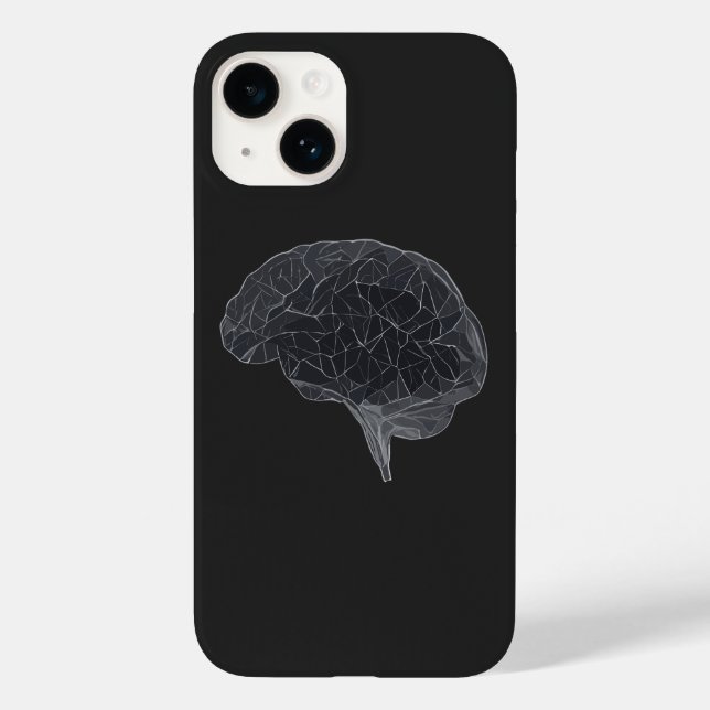 Drawing of Polygonal Brain - Neural Network Case-Mate iPhone Case (Back)