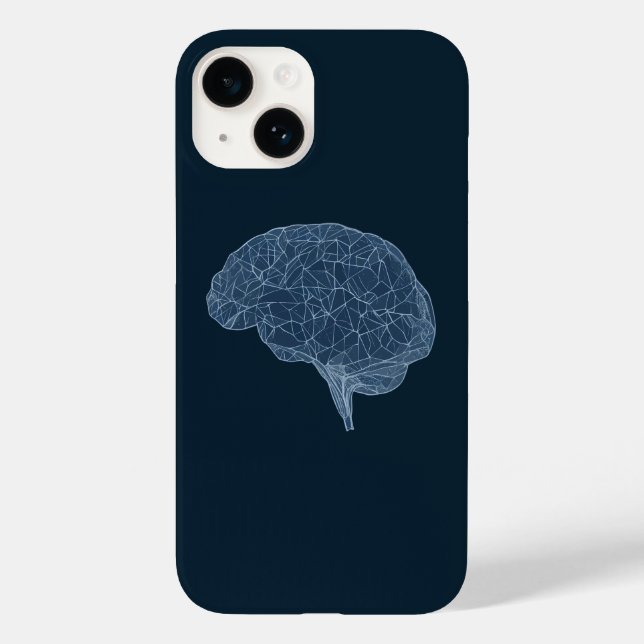 Drawing of Polygonal Brain - Neural Network Case-Mate iPhone Case (Back)
