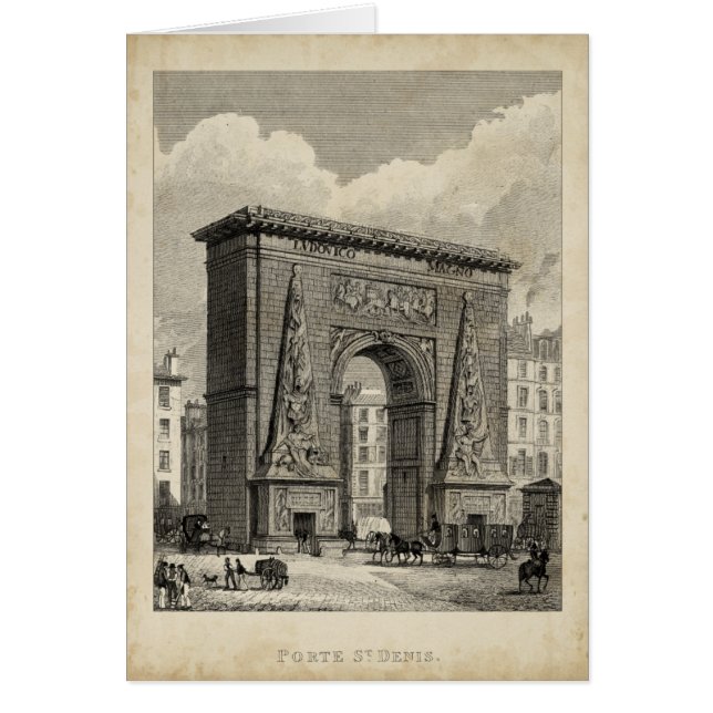 Drawing of Porte Saint-Denis Monument (Front)