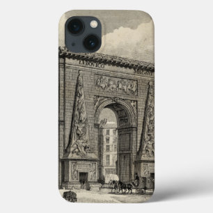 Drawing of Porte Saint-Denis Monument iPhone 13 Case