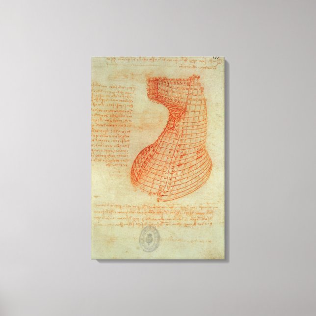 Drawing of the Ironwork Casting Mould Canvas Print (Front)