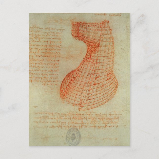 Drawing of the Ironwork Casting Mould Postcard (Front)