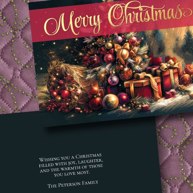 Drawing of Winter Serenity Christmas Scene Trees Card (Creator Uploaded)