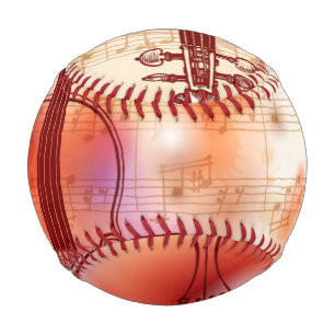 Drawing on watercolor background of violin baseball