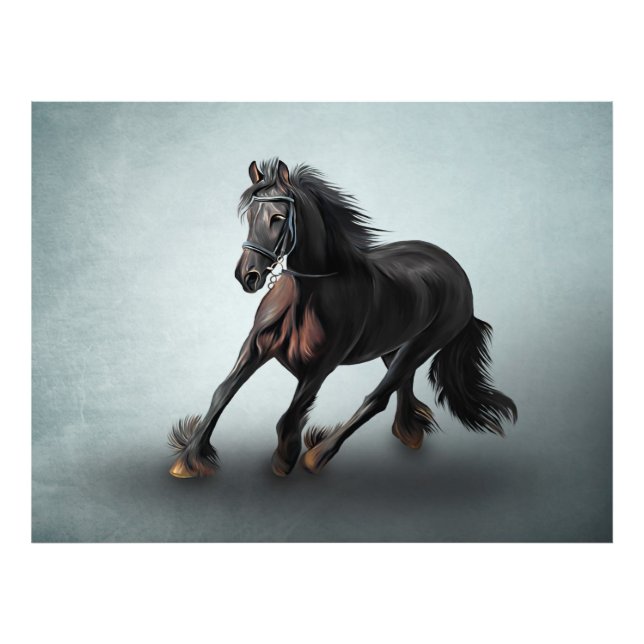 Drawing portrait horse photo print (Front)