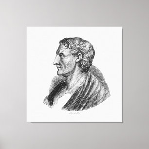 Drawing Portrait of Greek Philosopher Aristotle Canvas Print