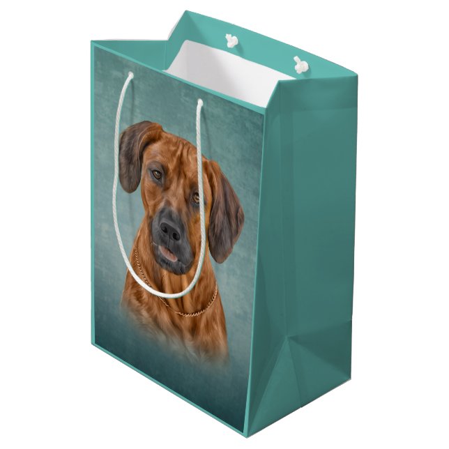 Drawing Rhodesian Ridgeback Medium Gift Bag (Back Angled)
