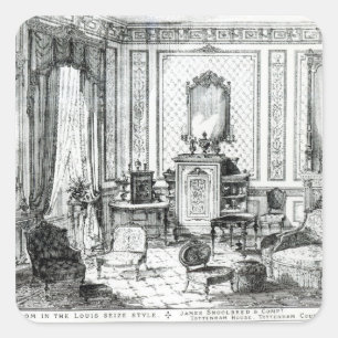 Drawing Room in the Louis Seize Style Square Sticker