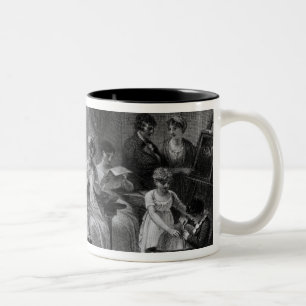 Drawing Room Scene, from 'The Social Day' by Peter Two-Tone Coffee Mug