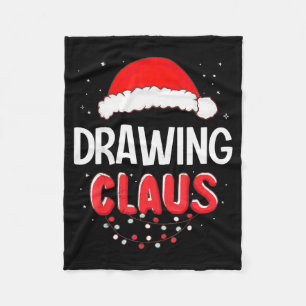 Drawing Santa Claus Christmas Matching Costume  Fleece Blanket
