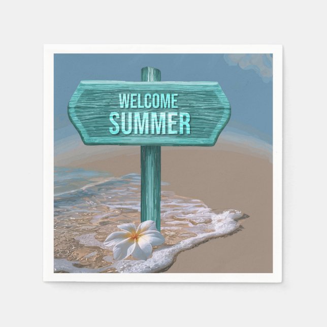 drawing welcome summer napkin (Front)