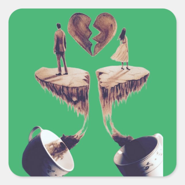 Drawing with coffee coffee drawing  square sticker (Front)