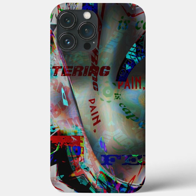 Drawing with cutout of dark banner and word jumble Case-Mate iPhone case (Back)
