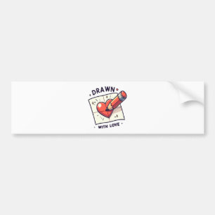 Drawing with love bumper sticker