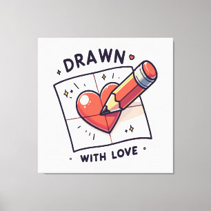 Drawing with love canvas print