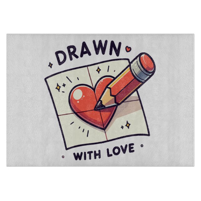 Drawing with love cutting board (Front)