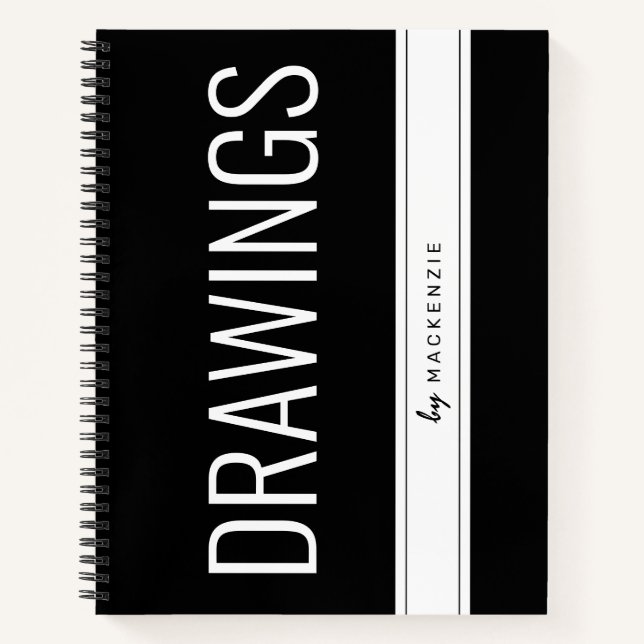 Drawings Notebook Large Personalised Title (Front)
