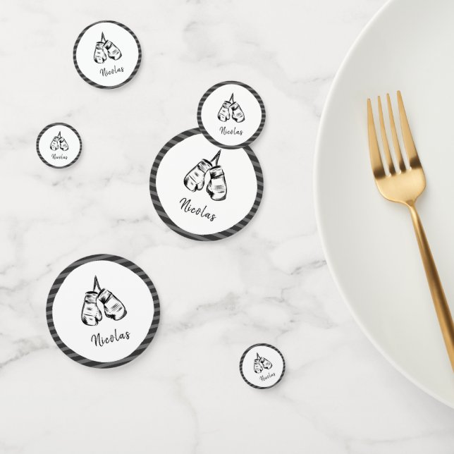 Drawn Boxing Gloves Design Striped Personalised   Confetti (Group)