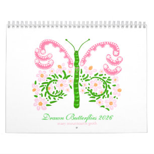 Drawn Butterflies 2025 Calendar