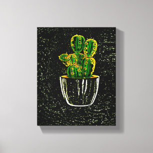 Drawn cactus canvas print
