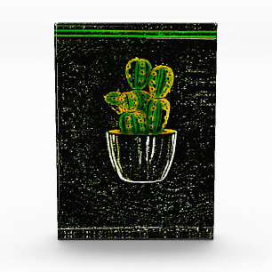 Drawn cactus photo block
