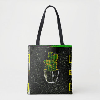 Drawn cactus tote bag