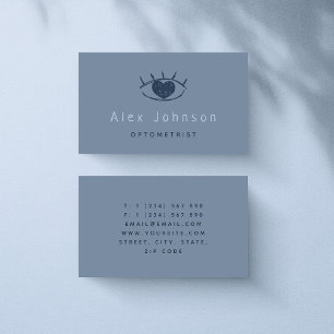 Drawn Eye Heart Optometrist Heart Eyeball Pastel Business Card
