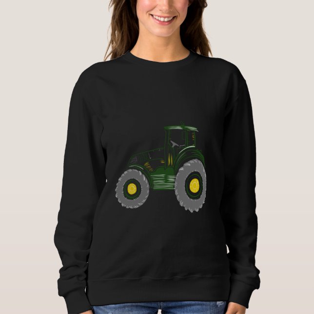 Drawn Farm Tractor Farming Lovers Funny Tee For tr (Front)