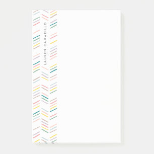Drawn Herringbone Personalised Post-It - Rose Post-it Notes