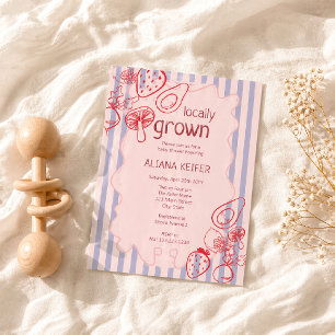 Drawn Locally Grown Farmer's Market Baby Shower Invitation