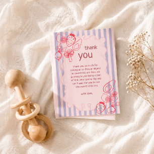Drawn Locally Grown Farmer's Market Baby Shower Thank You Card