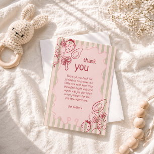 Drawn Locally Grown Farmer's Market Baby Shower  Thank You Card