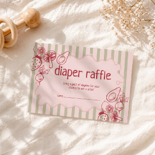 Drawn Locally Grown Farmer's Market Diaper Raffle Enclosure Card
