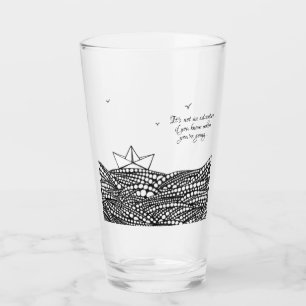 Drawn Paper boat  Glass
