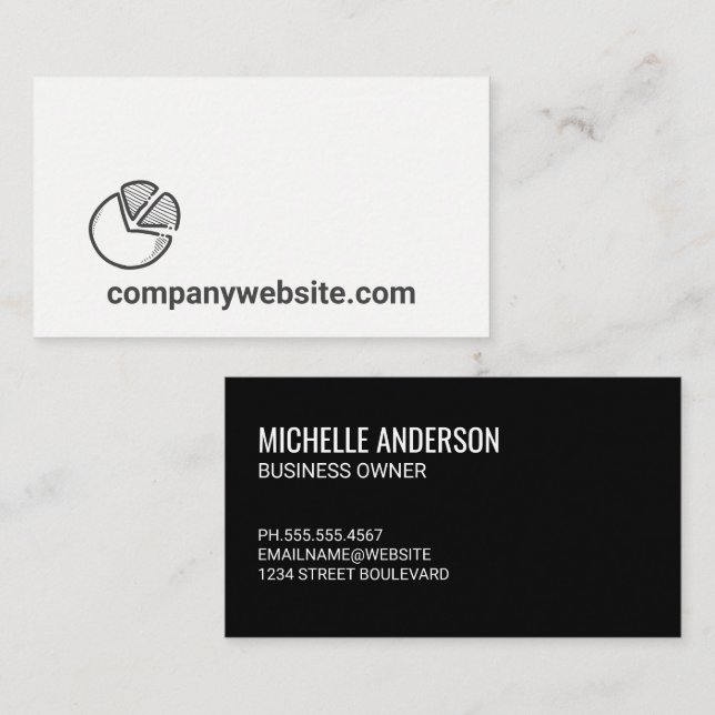 Drawn Pie Charts Business Card (Front/Back)