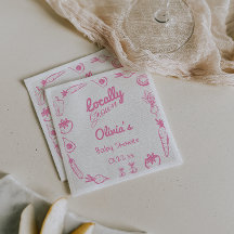 Drawn Pink Locally Grown Girly Baby Girl Shower