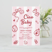 Drawn Red Pink Baby Items Ciao Baby Baby Shower