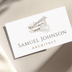 Drawn Residential Building Professional Architect Business Card