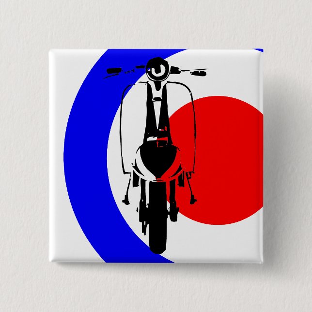 Drawn Scoter on half mod target 15 Cm Square Badge (Front)