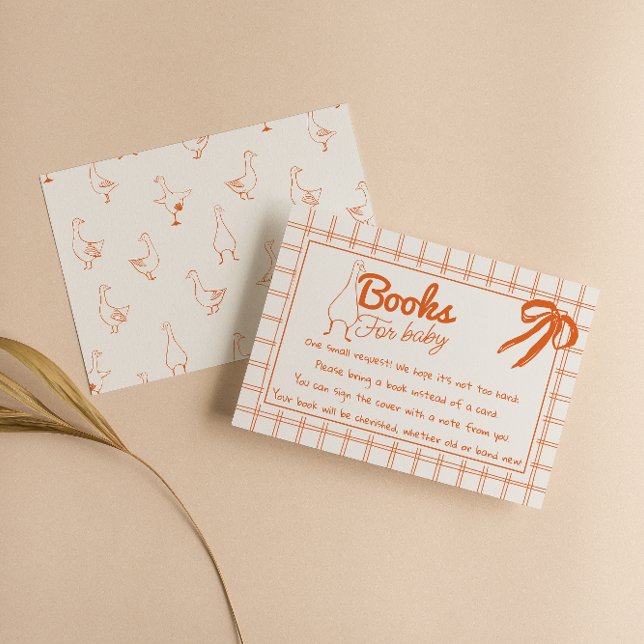 Drawn Silly Goose neutral Gingham  Book Request Enclosure Card (Creator Uploaded)